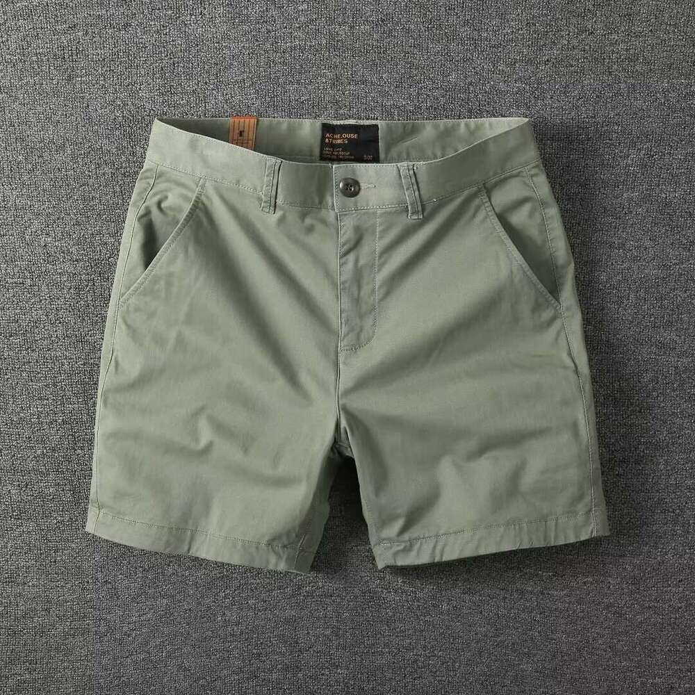 Summer New Men's Casual Slim Fit Straight Cargo With Slight Stretch, Cotton Four-Quarter Pants, Beach Shorts B5