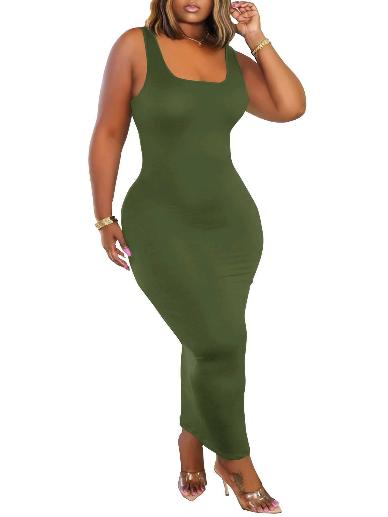 Elegant and slimming! Solid color sleeveless long dress - slim fit stylish and versatile. XJ250610