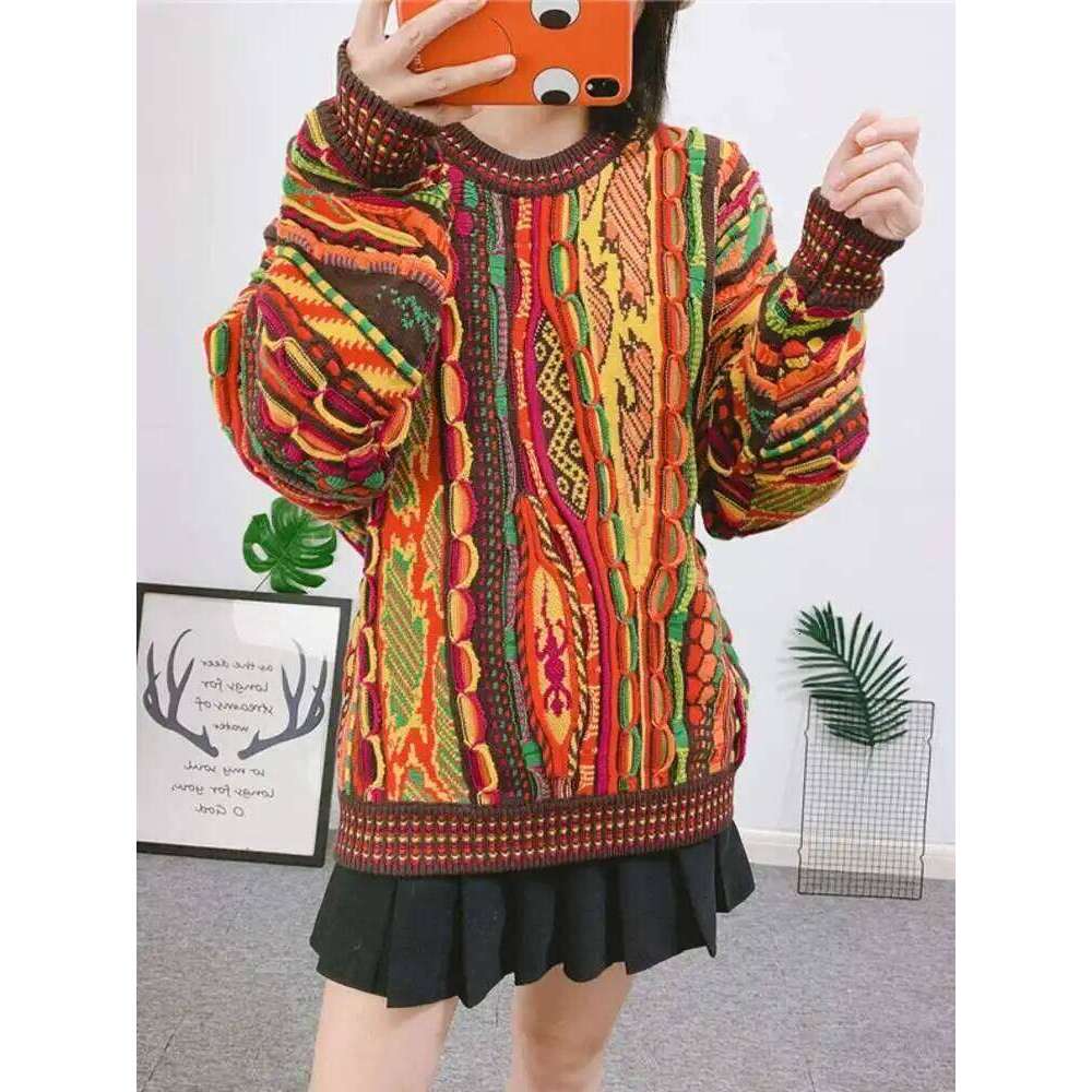 XFPV Sweet Stripe Long Sleeve Multicolor Loose Pullover O Neck Sweater For Women Y2k Korean Fashion Tide Autumn 2025 Sm114