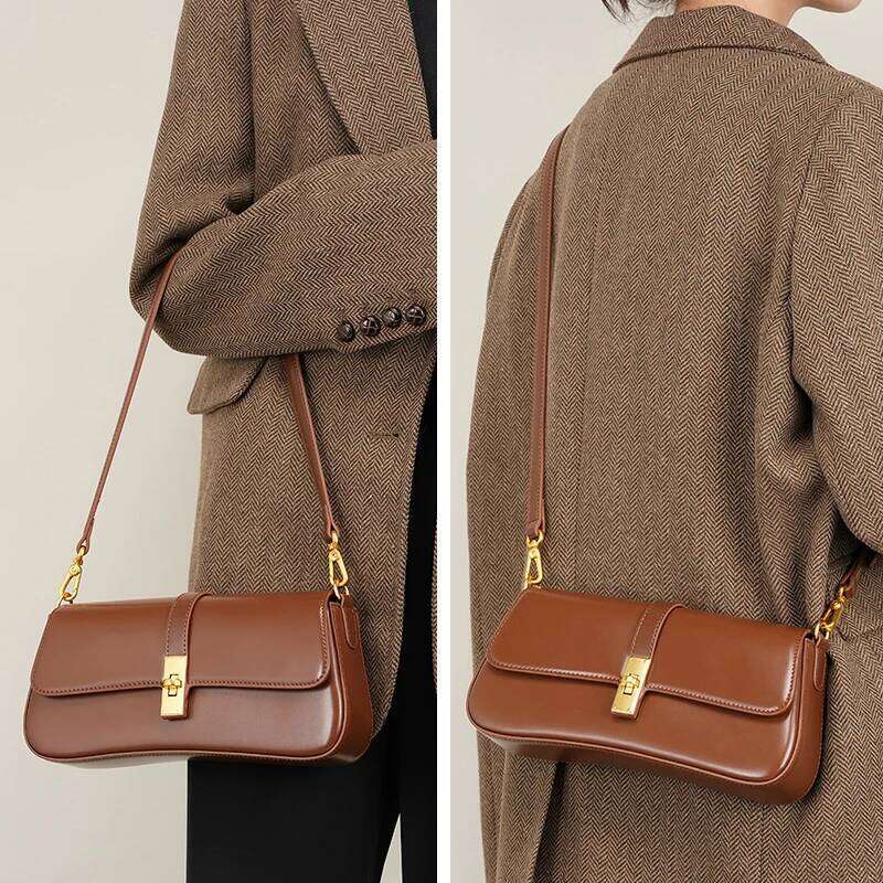 Designer Women Baguette High Quality Genuine Leather Shoulder Bag Fashion Cowhide Women's Crossbody Bags 2517