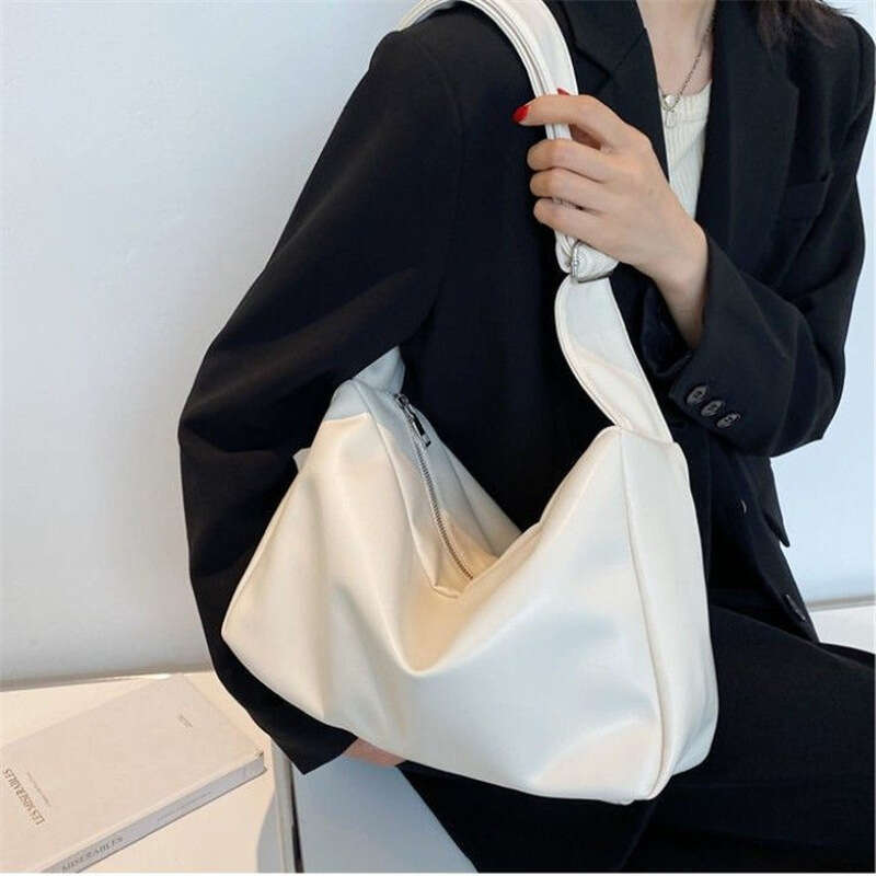 Large Capacity for Women 2023 New Soft Leather Niche Commuter Tote College Student Class Shoulder Crossbody Bag