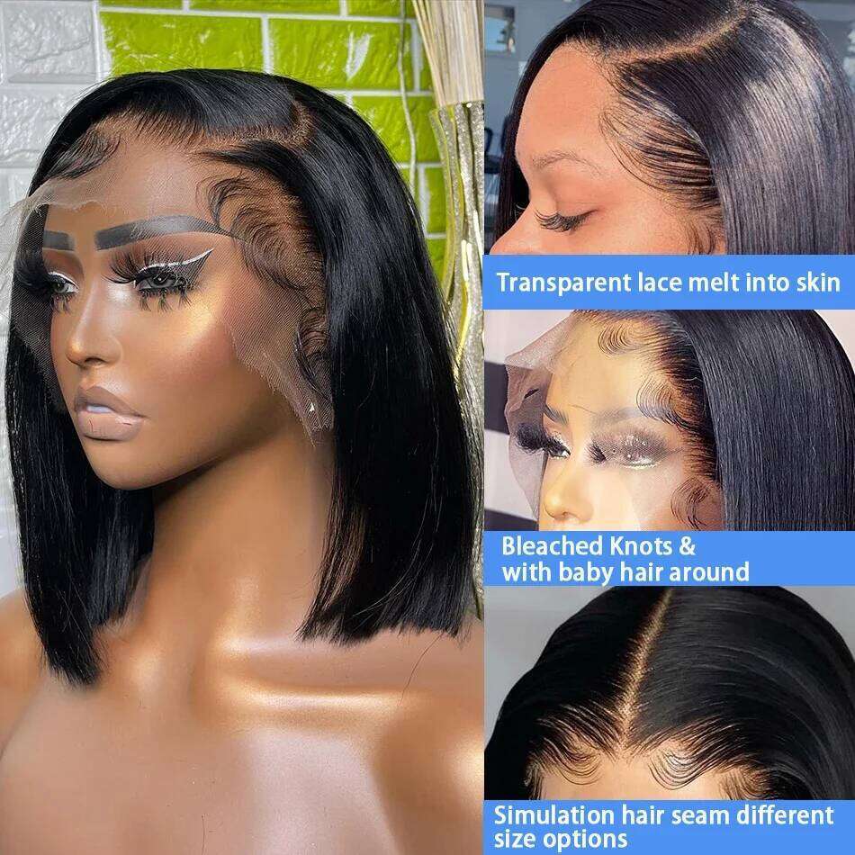 straight 4x4 human hair 5x5 hd lace bob cheap wigs on sale clearance for closure wig