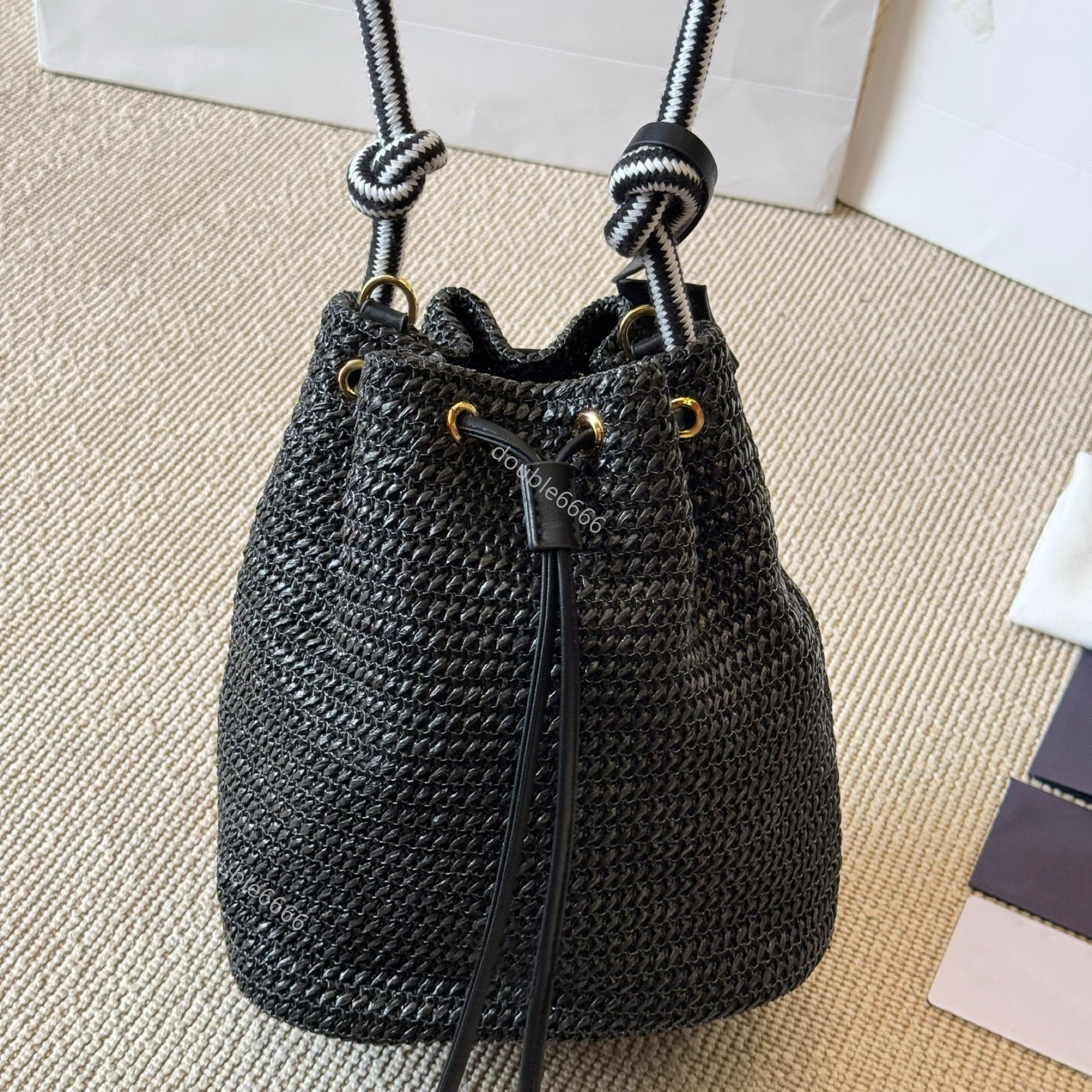 Designer Woven Straw Bags Women Bucket Bag luxury Shoulder Bags Hobos Laffia Grass Crochet Handbags Crossbody Purse Lady Small Totes Travel Bag phone bag