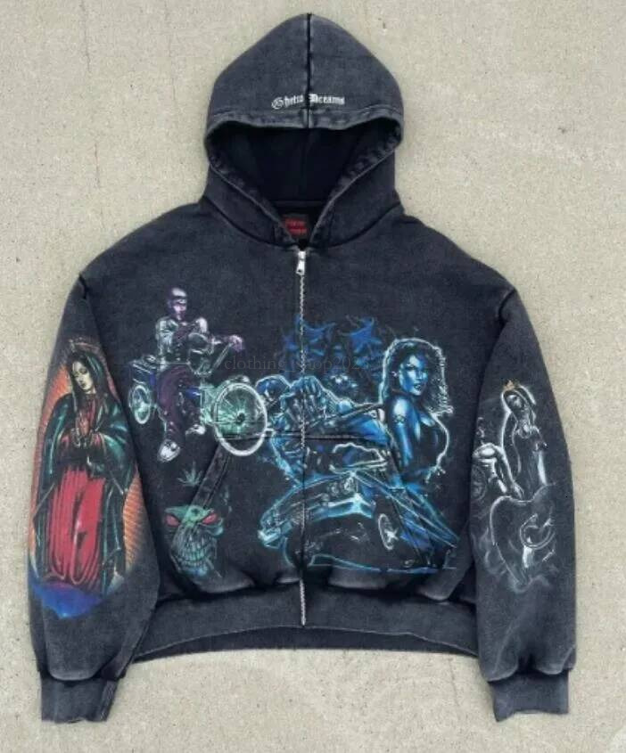 Men&#039;s Hoodies Harajuku Washing Trend Brand Sweatshirts Casual Valley Streetwear Oversized Hoodie Tracksuit Men Clothing Valley Hoodie f7e