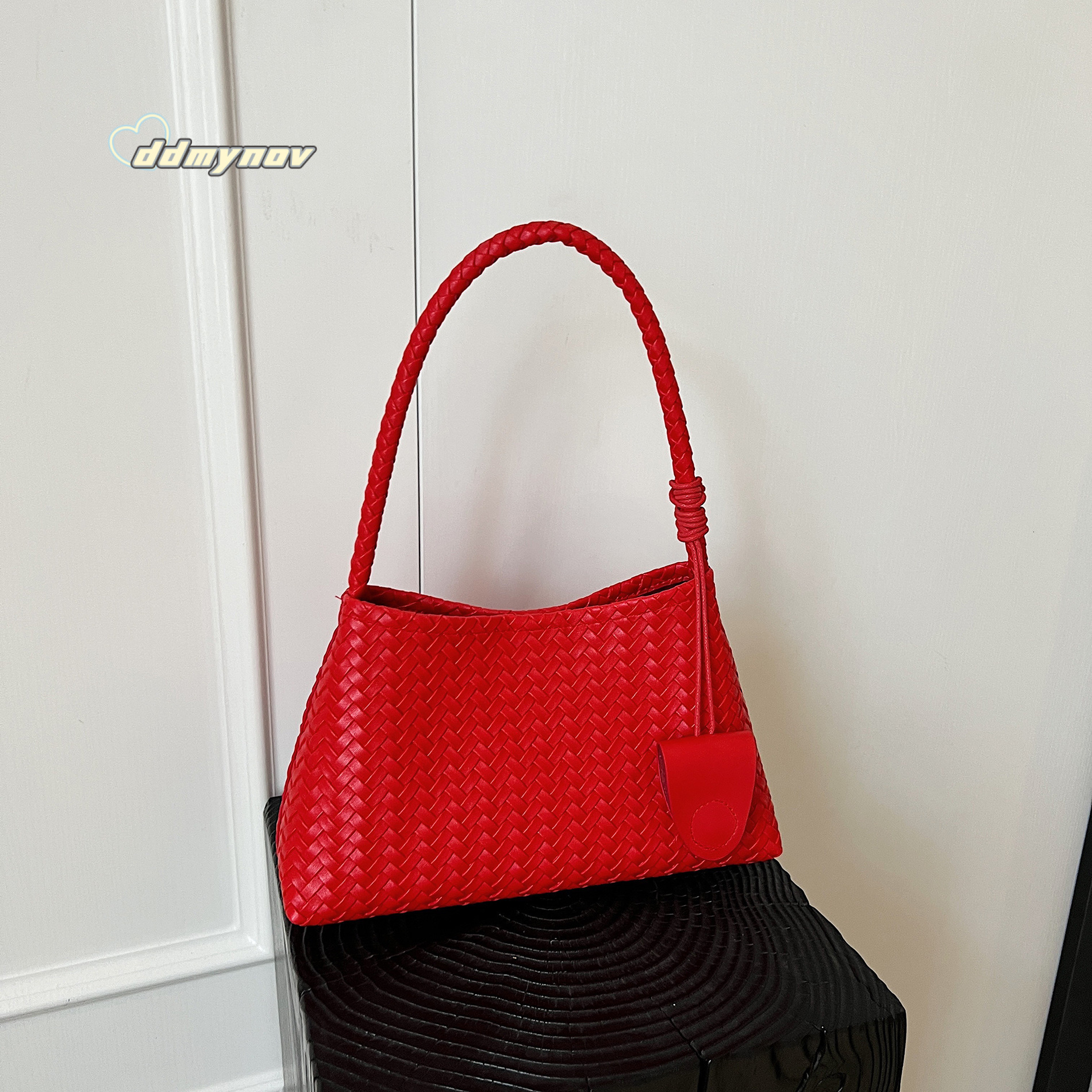 Korean Niche Handwoven Underarm Fashion Casual Handheld Mother-Daughter Large Capacity Shoulder Bag for Women ddmynov