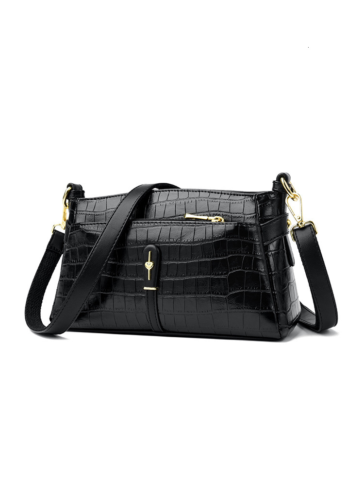 Free Shipping 2025 New Luxury Crocodile Pattern Middle-aged Designer Mom Bag Multi-layer Shoulder Bag Fashionable Women's Handbag Large Capacity 