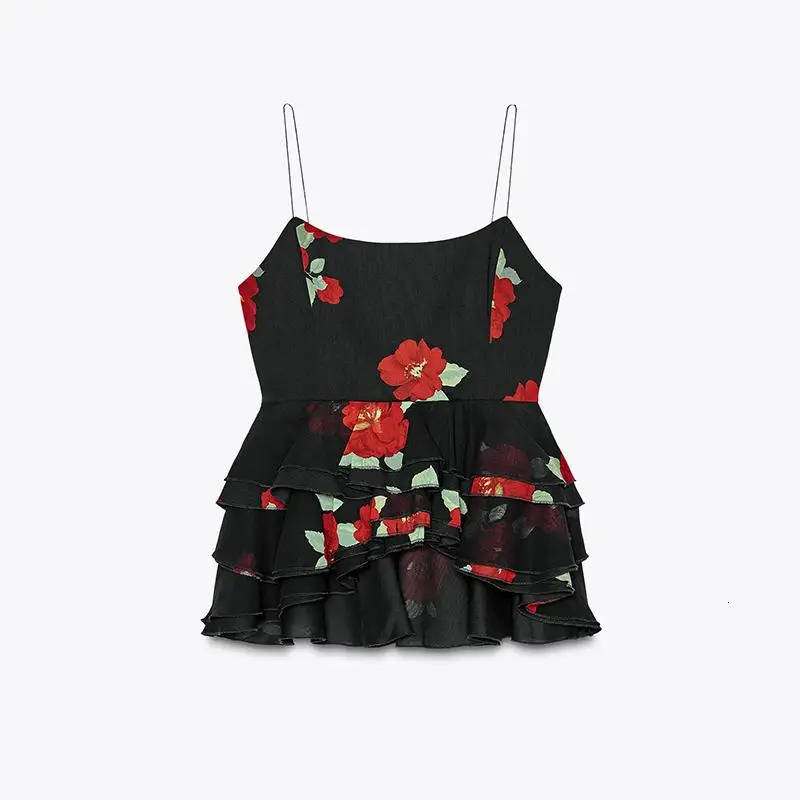 Printed Layered Pleated Top Half Skirt Women Set Sleeveless Slim Top Straight Tube Fishtail Skirts Summer Beach Vacation Suit 250609