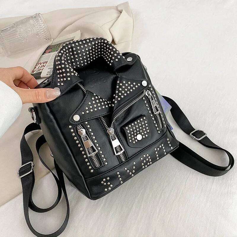Fashion Jacket Design Shoulder Bags Rivet Clothes Shape Women's Handbag Brand Designer Lady Crossbody Bag Small Backpack