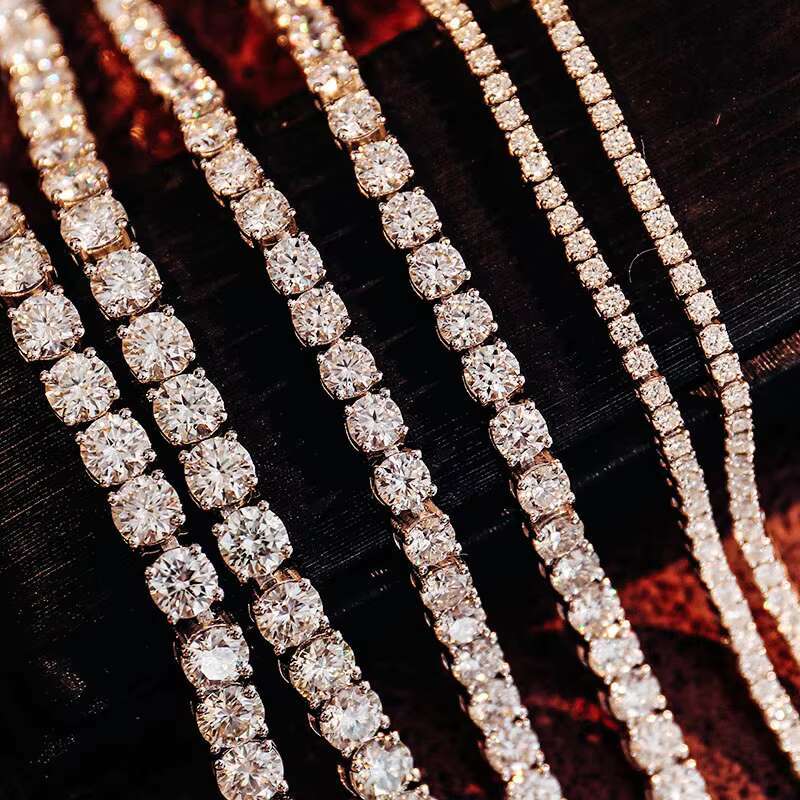 Hip Hop 925 Sterling Silver 2mm 3mm 4mm 5mm VVS Moissanite Chains Diamond Necklace Moissanite Tennis Chain OACOCA
