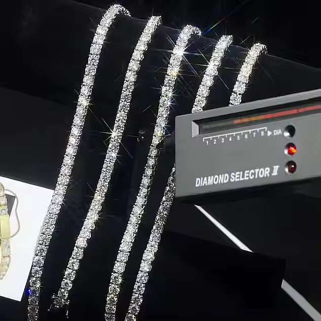 Custom Fine Jewelry 10K 14K Gold Silver Diamond Tennis Chain 3 mm Wide Vvs1 Moissanite Chain Tennis Chain Bracelet Necklaces