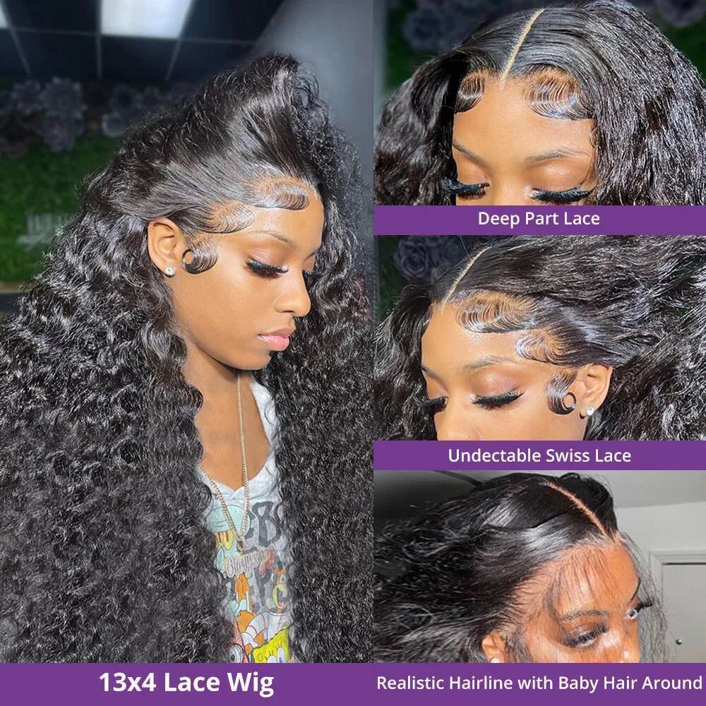 30 40 Inch Loose Deep 13x6 Hd Frontal 360 Full Curly Human Hair Wigs for Women 13x4 Water Wave Lace Front Wig