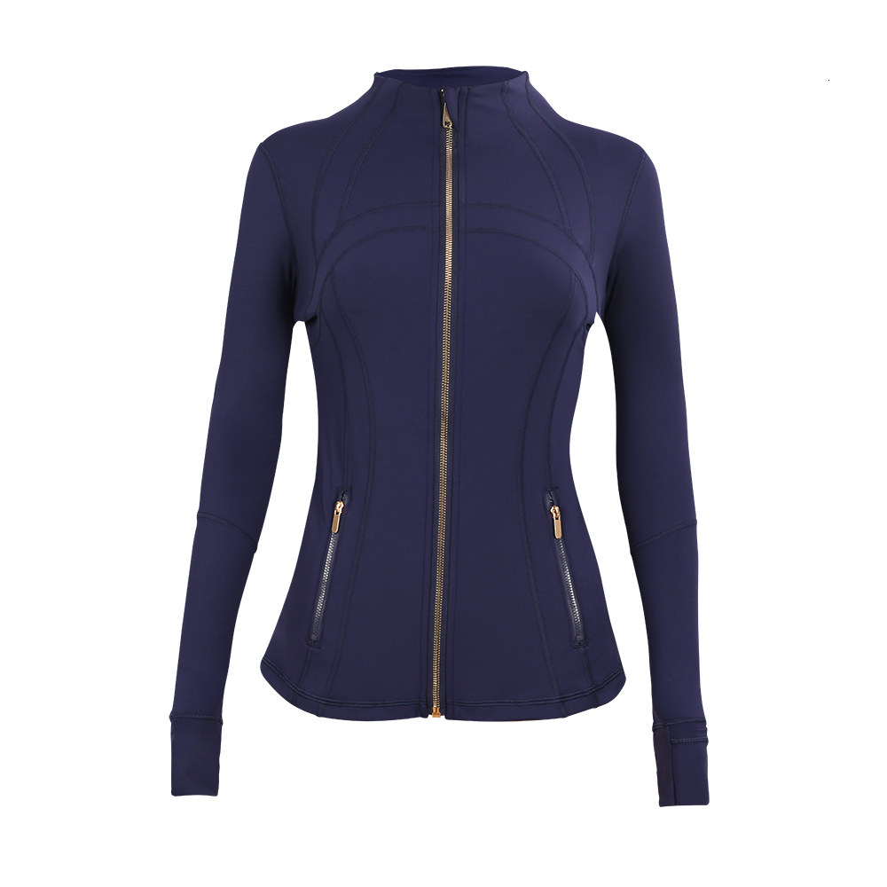 Yoga Jacket Define Cropped With Gold Zipper Women Long Sleeve Sport Coat Fiess Gym Breathable Sweatshirt Jogging Sportwear Jackets gym set