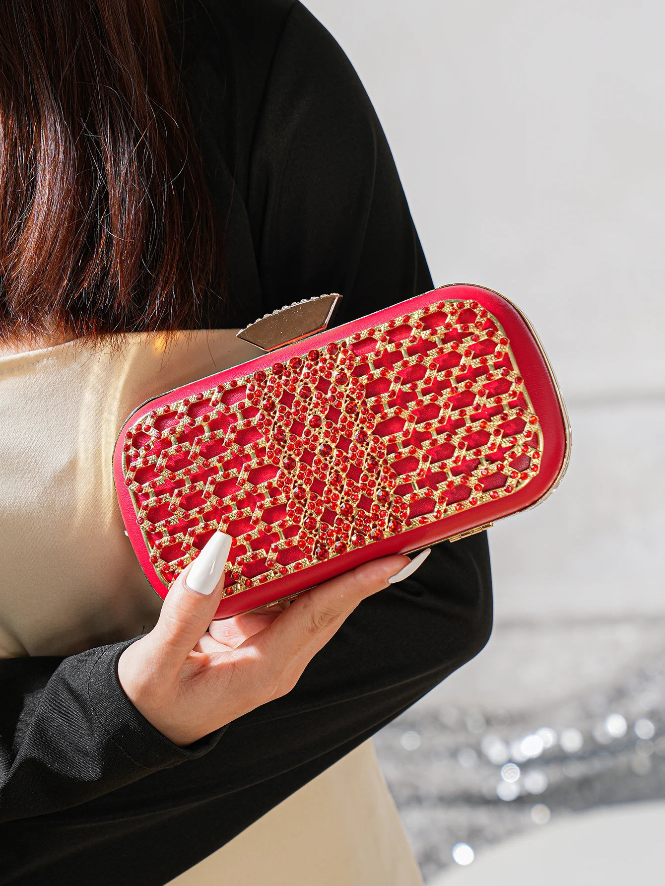 Elegant Rhinestone Evening Bag Perfect for Party Prom Wedding Womens Box Clutch Purse 250605