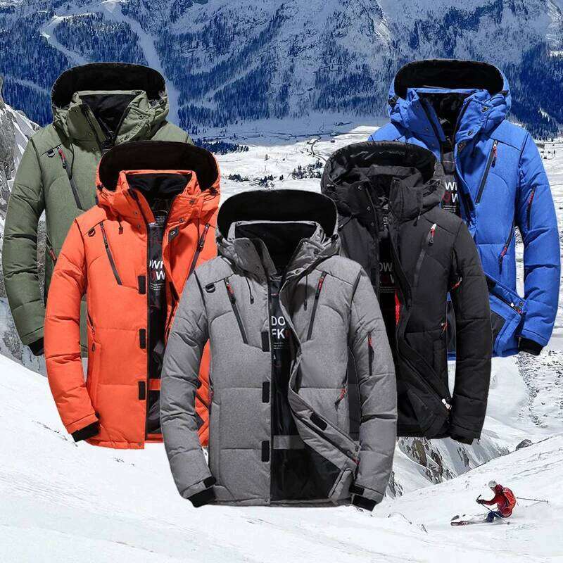 Suit Men Mountain Ski Keep Warm Windproof Down Jacket Male Outdoor Winter Camping Sports Snowboard Clothing