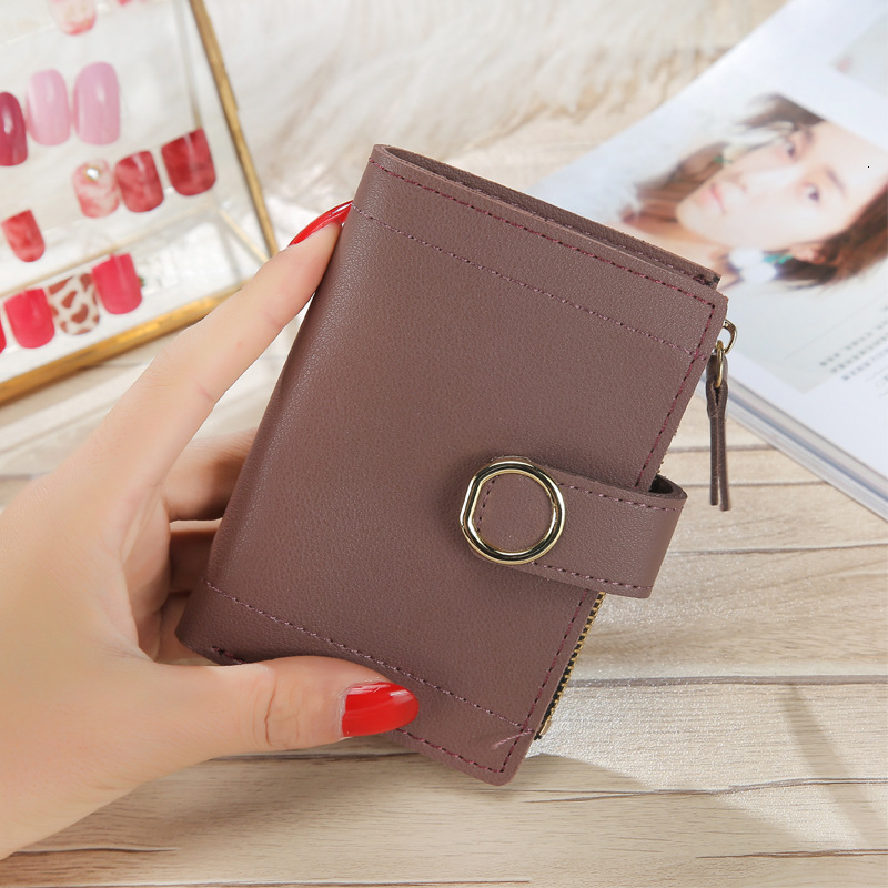 Free Shipping 2025 New Designer Bag Fresh And Trendy Women's Wallet PU Leather Solid Color Cute Card Bag Exquisite And Practical Large Capacity C