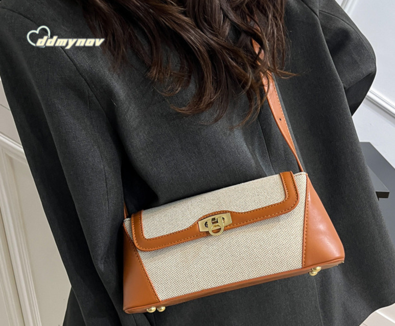 Crossbody for Women 2025 Trendy New Niche Shoulder Color-Block Casual Commuter Versatile Underarm Bag ddmynov