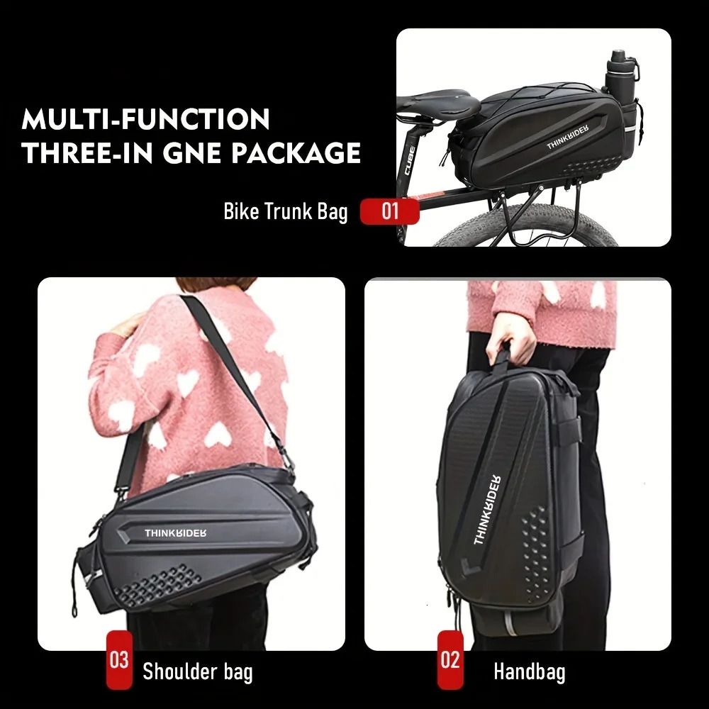 ThinkRider Bicycle Hard Shell Tear Hunch Bag 14L Large Capacity Hunch Bag Anti-Splash Material With Rain Cover 250610