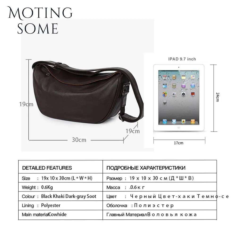 Motingsome Saddle For Women Underarm Cow Hide Leather Bag Small Pouch Fashionable Lady Handbag Travel Pack 2024 New
