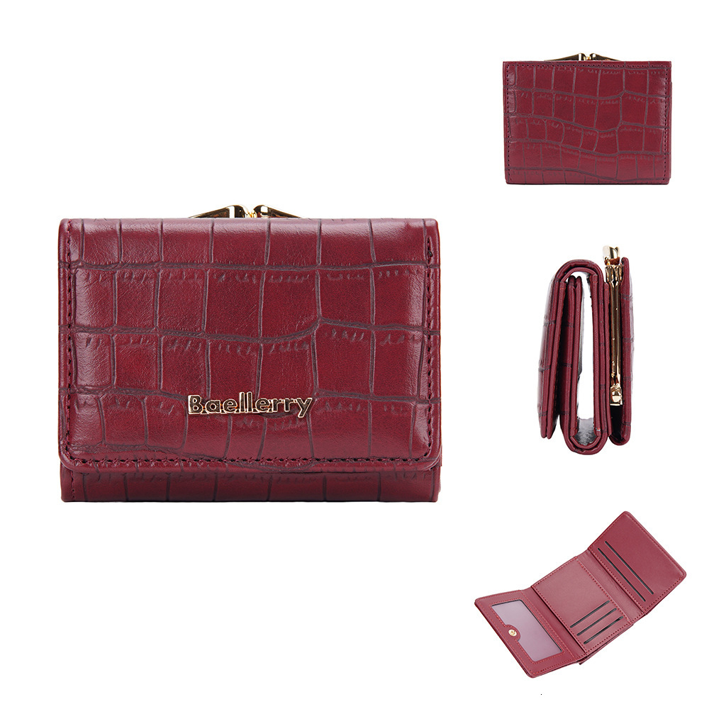 2025 Free Shipping New Designer Bag Women's Stone Pattern Short Wallet Fashion High Quality Card Bag Trendy High End Zero Wallet