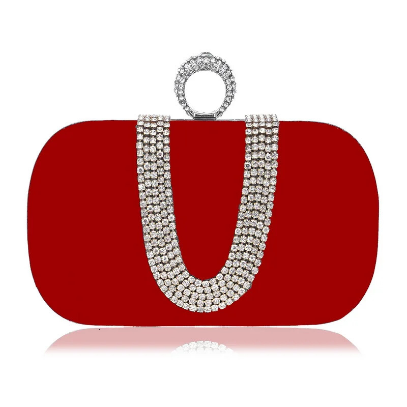 Women Evening Bags Diamond Clutch bag Party Diamonds Lady black Red Chain Shoulder bag Handbags for Purse 250606