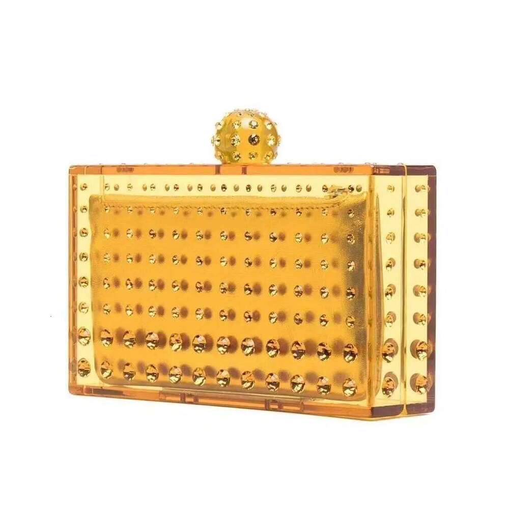 Acrylic clutch bag women Rhinestones clear designer wedding evening party box purse 2023 summer new handbag wholsale