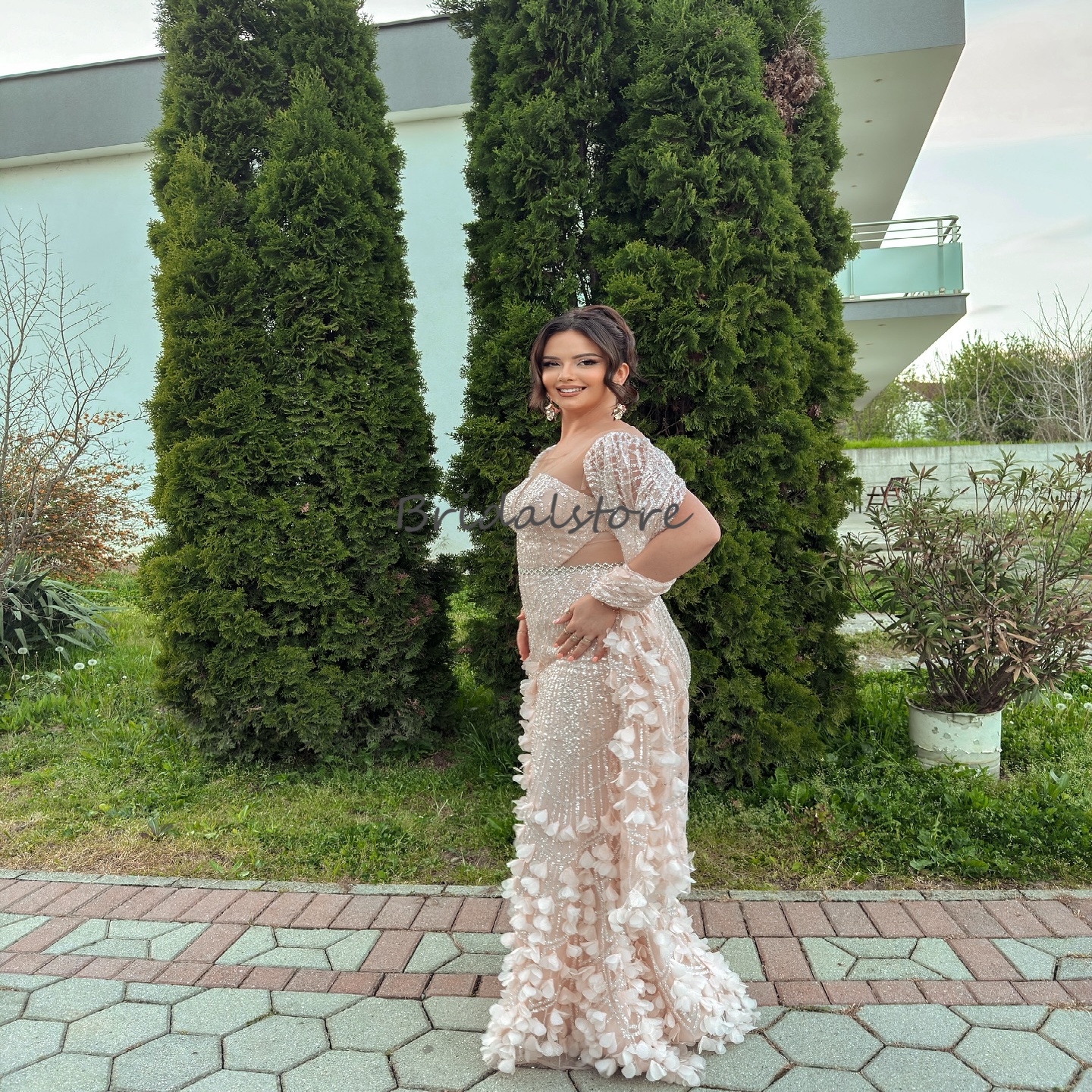 Luxury Arabic Prom Dress With Sequin 3D Florals Mermaid Plus Size Dubai Evening Dress Elegant Formal Abaya Party Gown Special Occasion Birthday Dress 