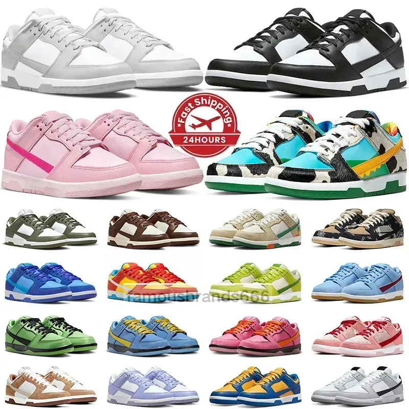 free shipping running shoes men women designer panda flat sneakers black white grey triple pink blue brown green orange red olive mens trainers
