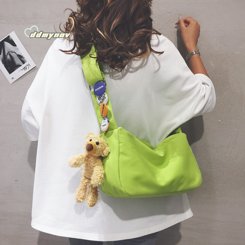 Canvas for Women Crossbody 2024 New Casual Versatile Sports Large Capacity Student Class Shoulder Bag Trendy ddmynov