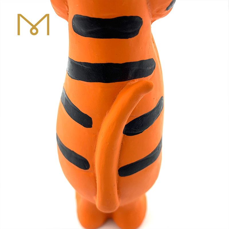 Rubber Squeaky Soft Dog Toy Latex Pet Chew Orange Tiger Dog Toys 4pcs/Pack