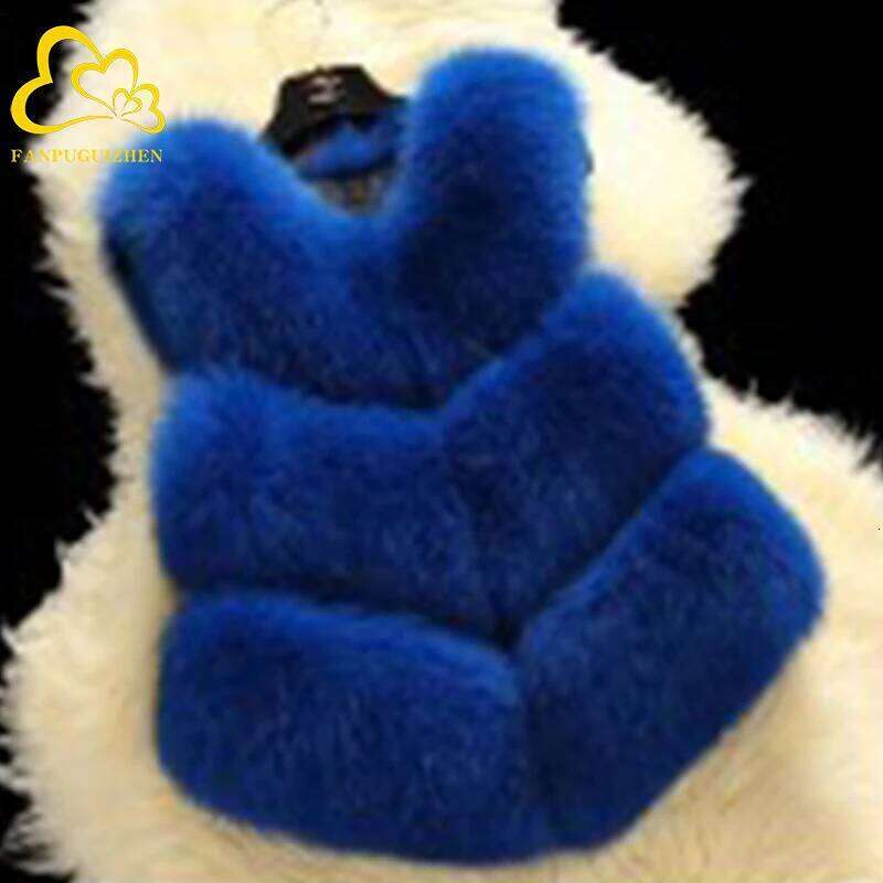 Fluffy Faux Fur Coat for Women, Thick Imitated Fox Overcoat, Warm Outwear, Female Fashion Vest, High Quality, Winter