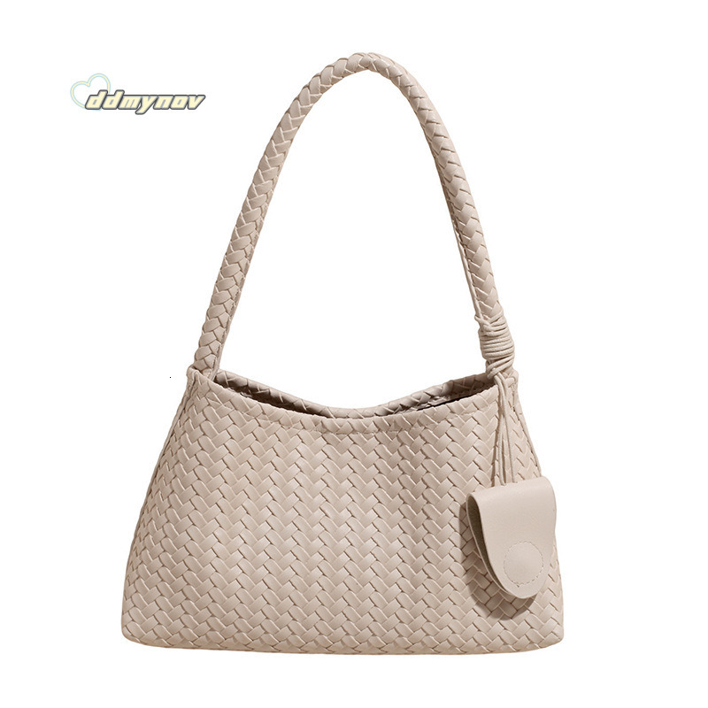 Korean Niche Handwoven Underarm Fashion Casual Handheld Mother-Daughter Large Capacity Shoulder Bag for Women ddmynov