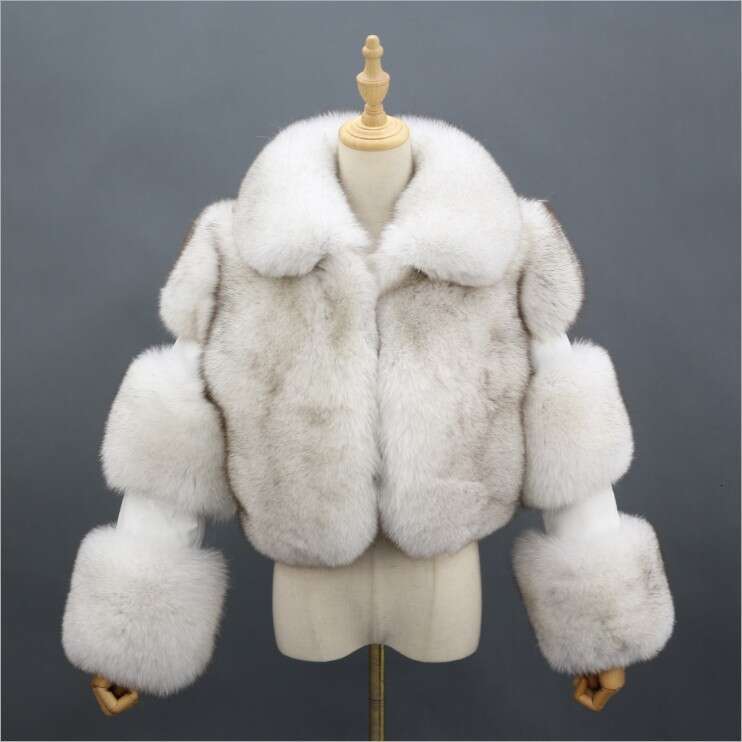 2023 Coat Women's Fashion Faux Fur Jacket With Patchwork Turn-Down Collar