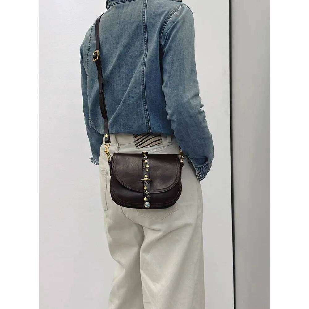 Vintage organizer designer handmade top layer cowhide women's shoulder weekend outdoor genuine leather crossbody bag