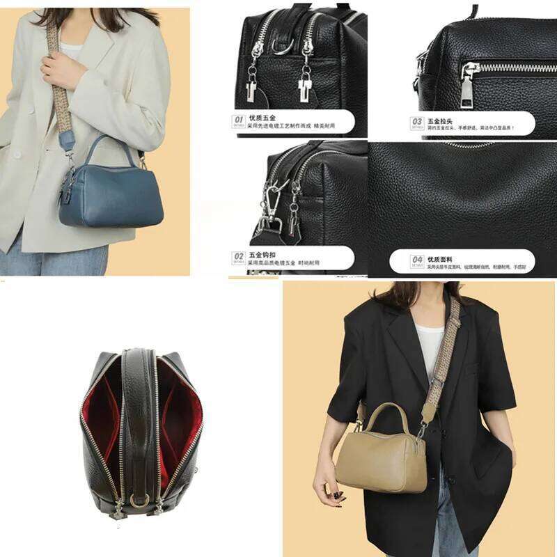 Soft Genuine Leather Handbag Women Shoulder Messenger Bag Solid Color Cowhide Tote Fashion Female Crossbody Sac