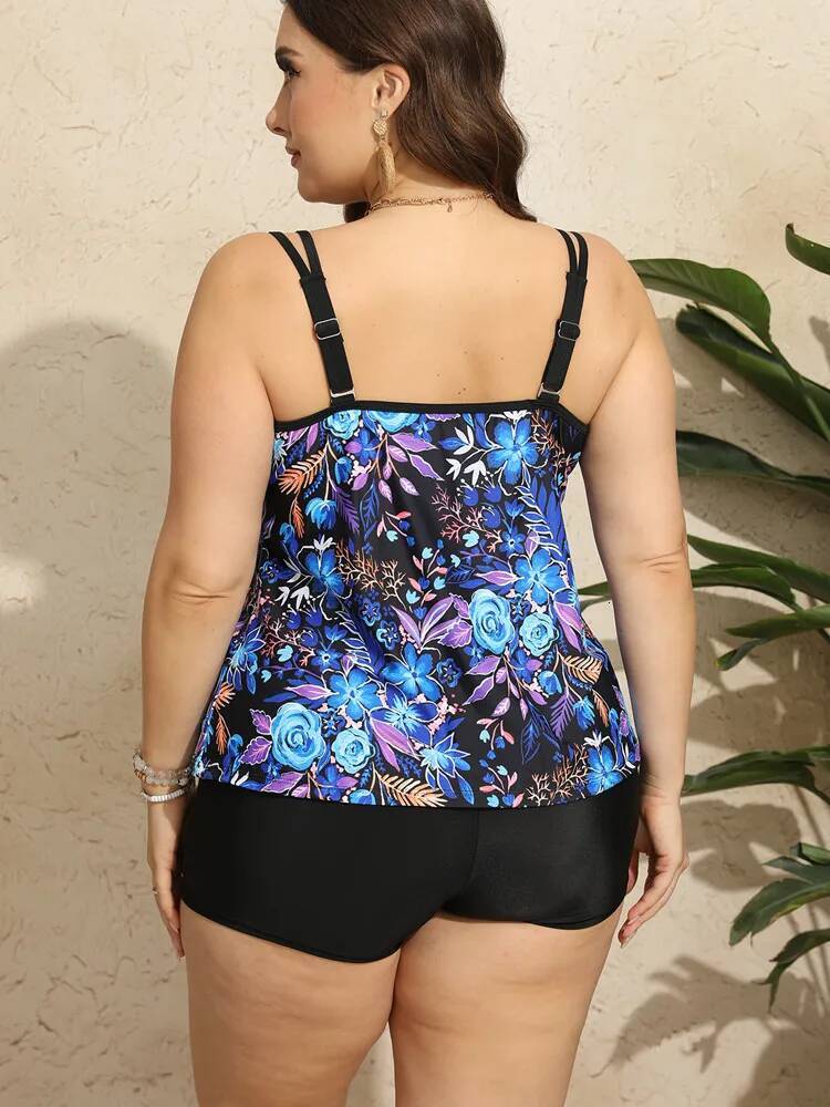 Plus Swimwear 2024 Women Swimsuit Two-Piece Beachwear Bikini Set High Waist Bath Suit Woman Tankini Large Size Monokini 6XL