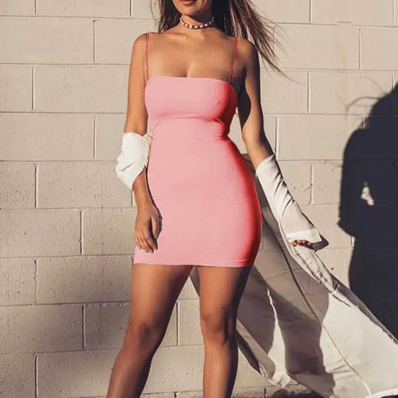 Summer Red Solid Vintage Womens Mini Dress Street Sexy Korean Fashion Club Dress Sleeveless Spaghetti Strap Elegant Y2k Clothes XJ250610