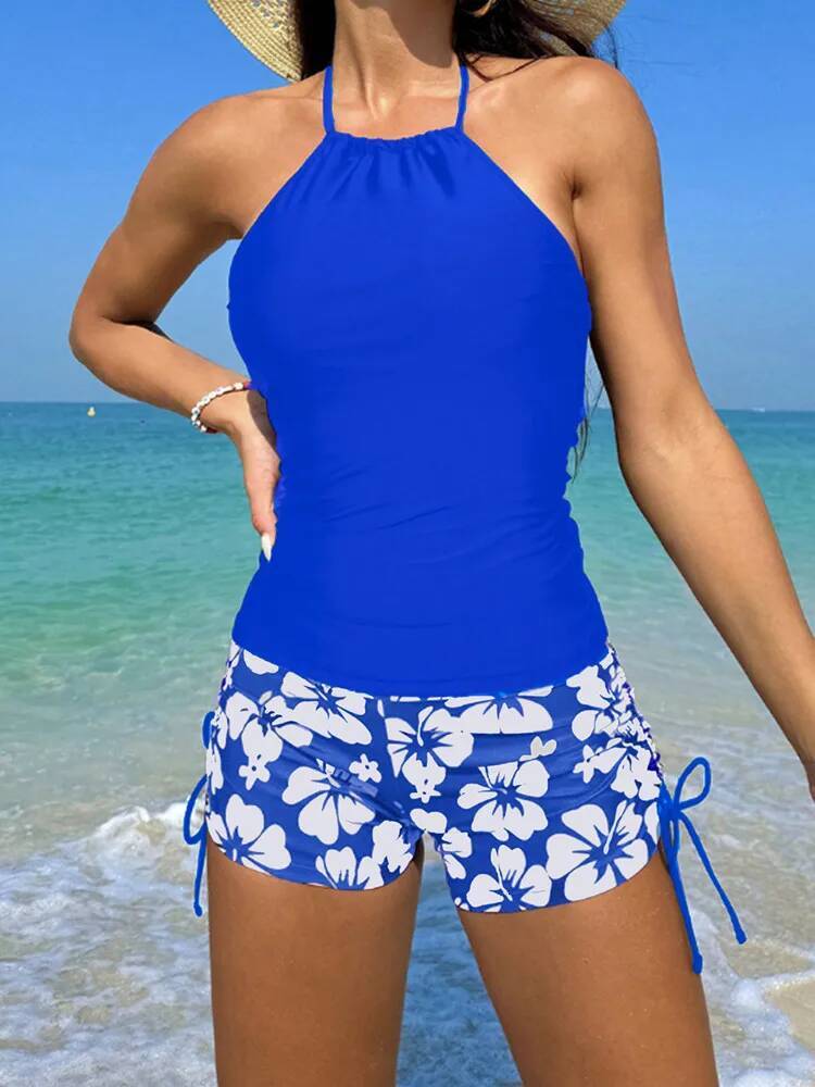 Beachwear Tankini Swimwear Women 2024 Bikini Set Woman Swimsuit Two-Piece Sleeveless Backless Bathing Suit Monokini Beach Shorts