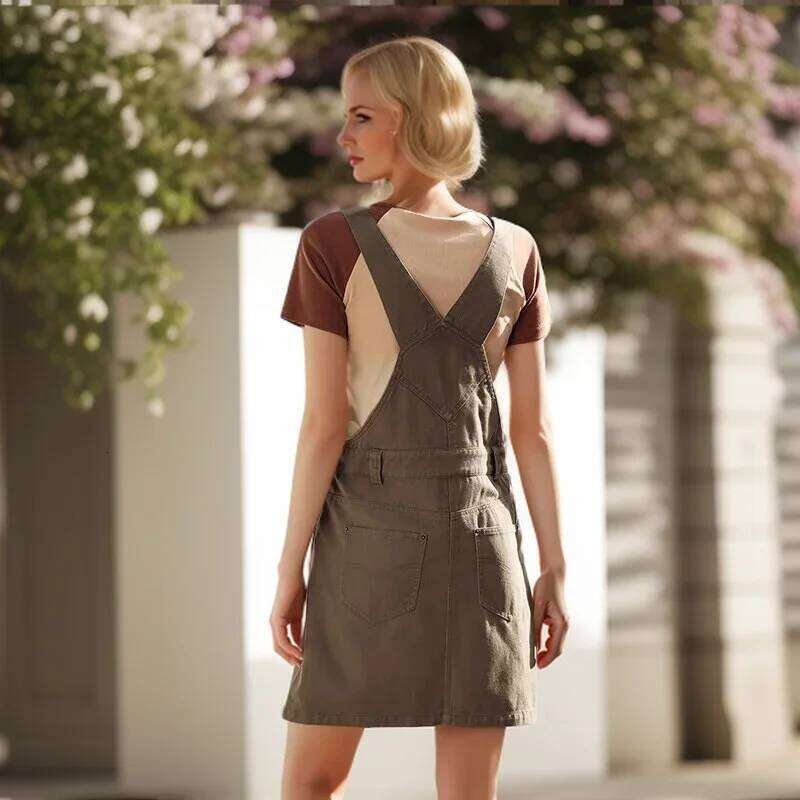 Semir Backpack Dresses Women Stacked Small People Short 2024 Summer New Fashion Loose Dress Retro Versatile