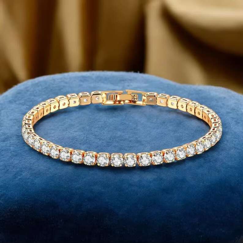 High-Quality Wholesale Moissanite Tennis Chains - 4mm to 6mm with VVS Clarity & Platinum Finish
