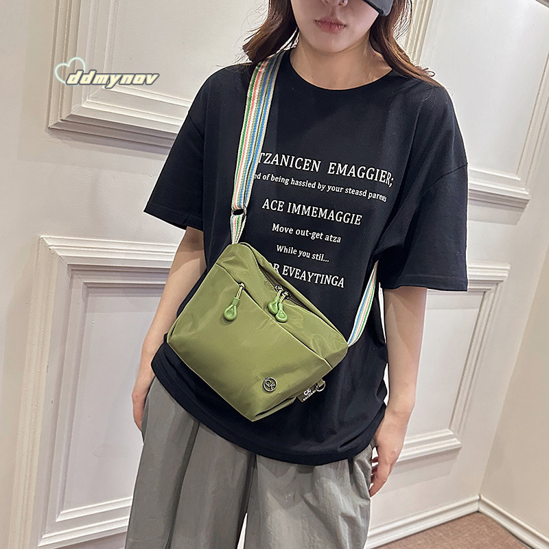 Korean Style Trendy Artistic Simple Shoulder 2024 New Lightweight Waterproof Nylon Women's Casual Crossbody Bag ddmynov