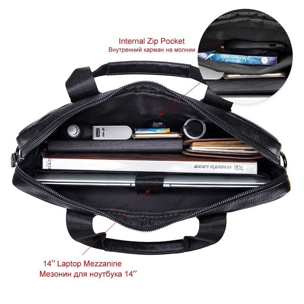 BULLCAPTAIN 2020 Mens Briefcase Business Handbag Can Be Used For 15 Inch Laptop Casual Shoulder Messenger Bags Leather Bag Men W250610