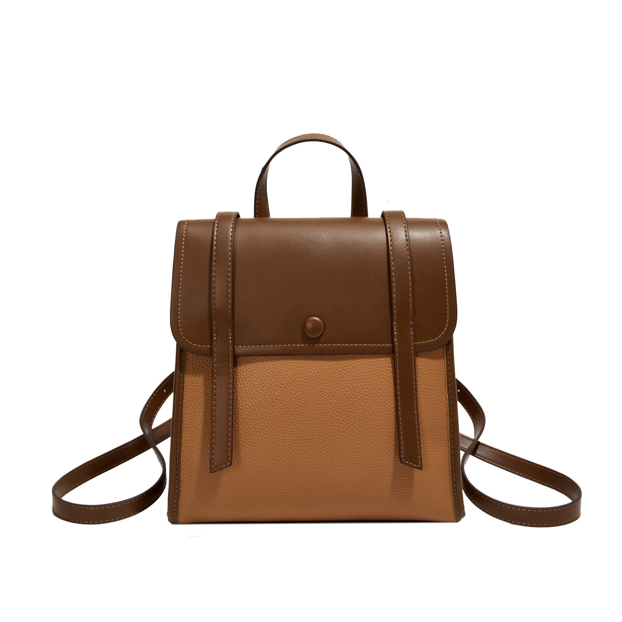 Simple Fashion Color-Block Backpack New Versatile Korean Style Women's Shoulder Bag Handheld