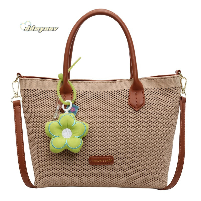 2025 New Straw Large Capacity Bucket for Women Handwoven Commuting Beach Vacation Shoulder Crossbody Bag ddmynov