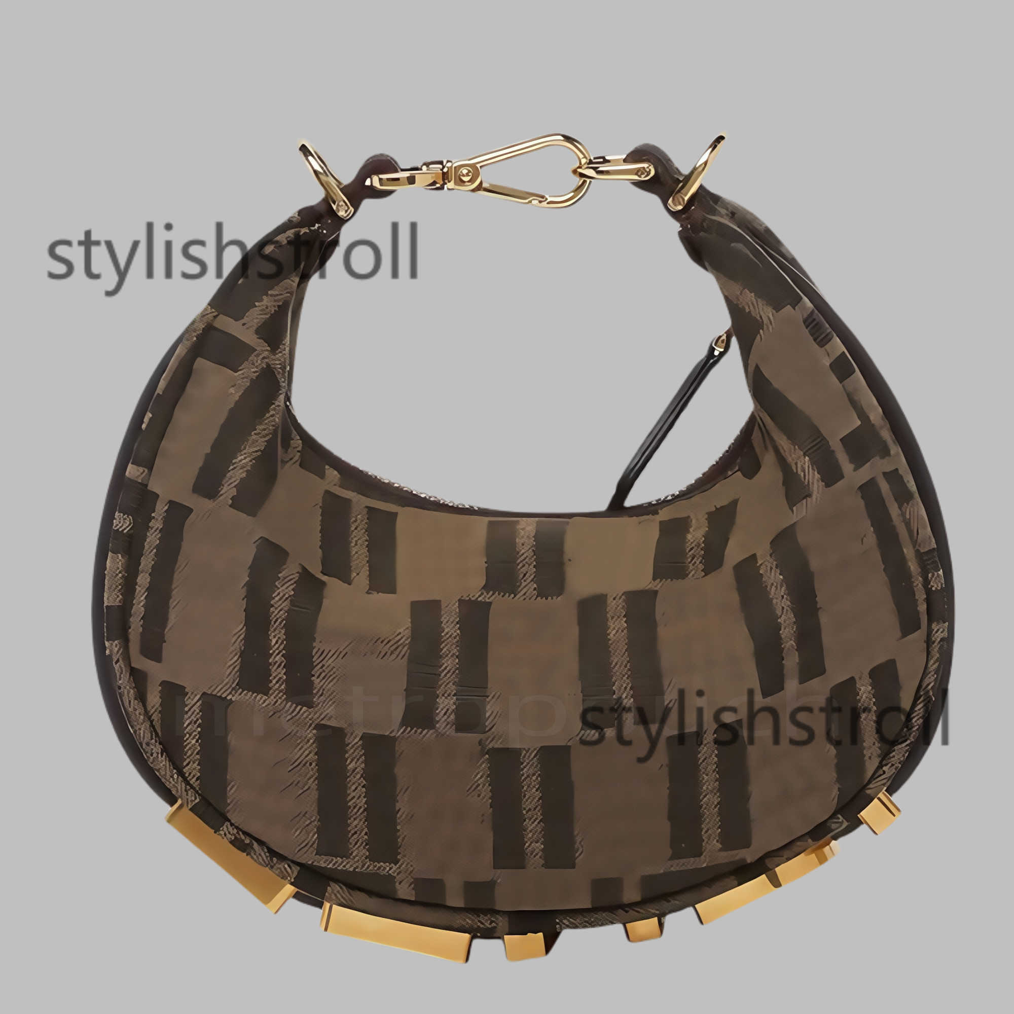 FF armpit mini half moon Luxury handbag Leather tote women men Designer purse Vintage loop crossbody Clutch cleo bags Evening crescent Shoulder bag3