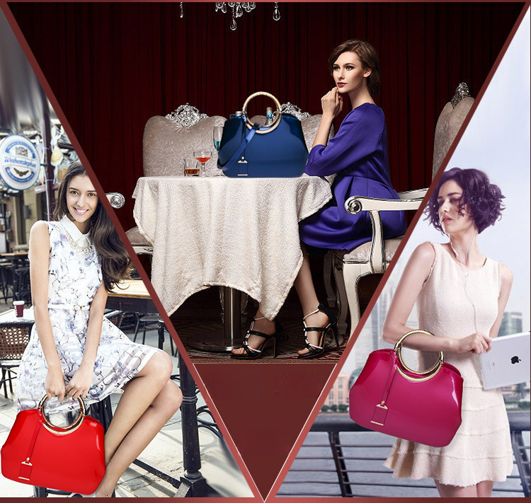 Free Shipping 2025 New Designer Bag Trend Glossy Leather Handle Women's Shoulder Bag Luxury Wallet High-quality Solid Color Handbag