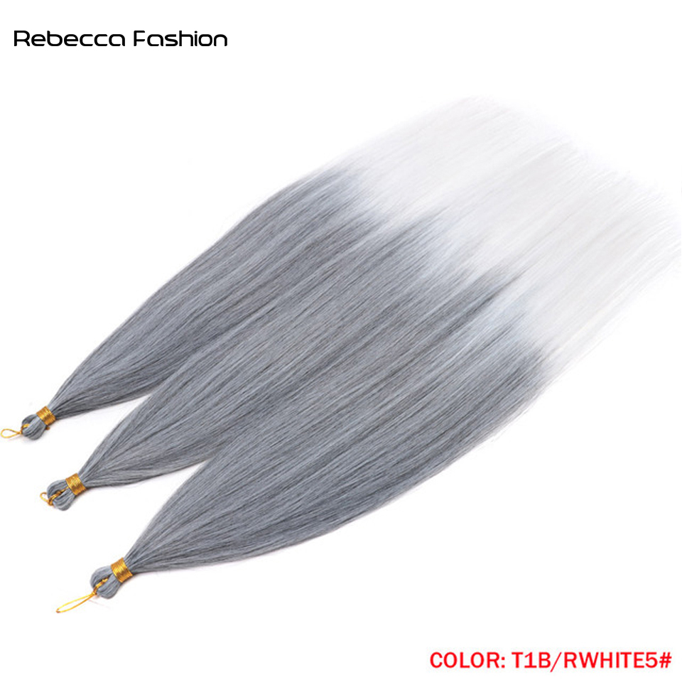 Rebecca Fashion Ariel Straight Pony Twist Synthetic Braid Ombre Blonde 28 Inch Crochet Braiding Hair Extension
