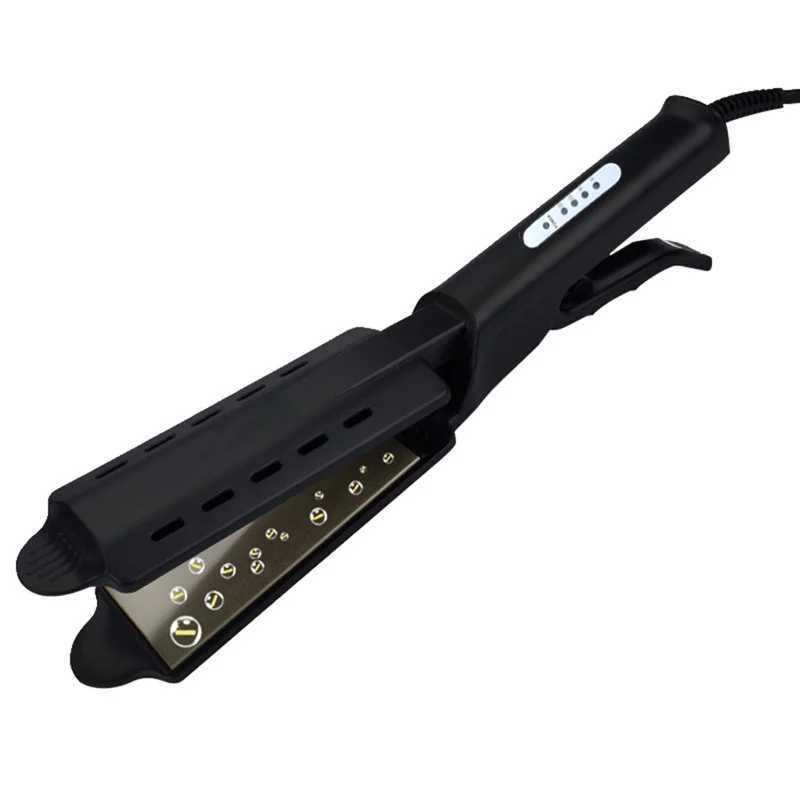 Portable ceramic tourmaline ion flat iron hair straightener with four temperature settings steam hair straightener W250610