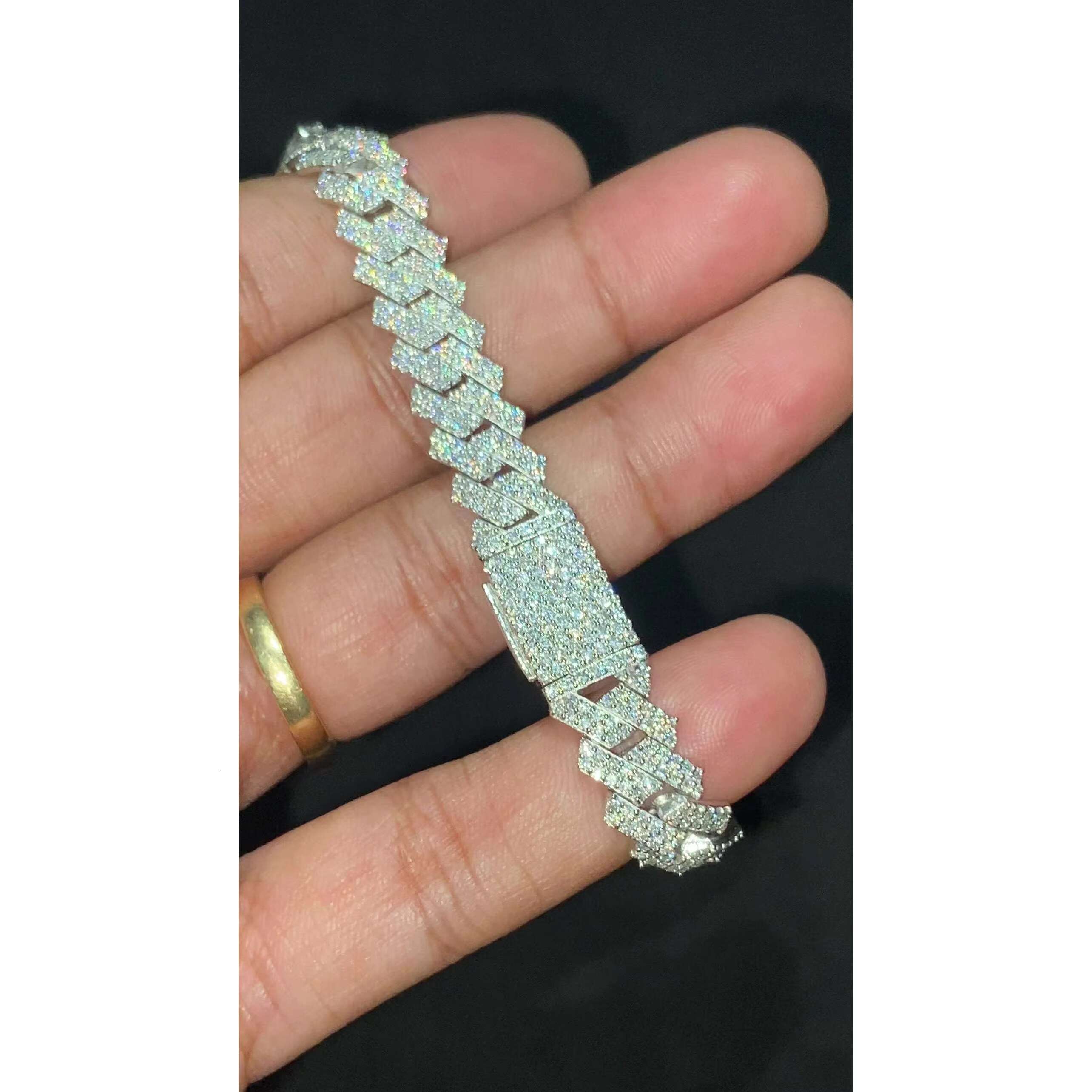 moissanite bracelet Miami Cuban Link Bracelet Men/Women Bracelet Moissanite Cuban Bracelet Available in 925 Sterling Silver/10k Solid Gold Pass
