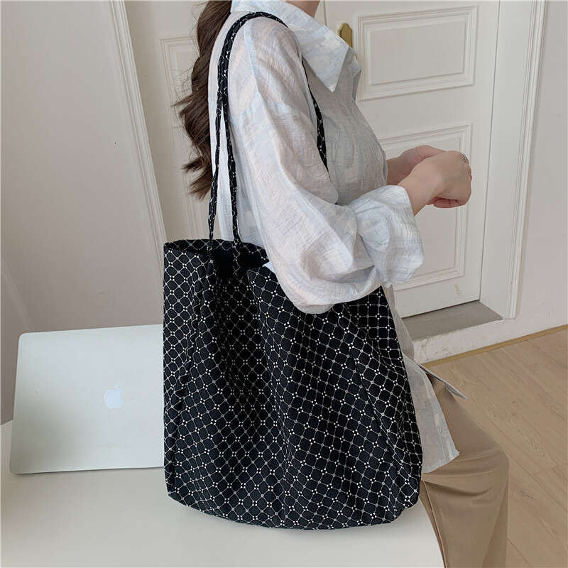 Korean Style INS Canvas Artistic Fairy Shoulder 2023 Spring Summer New Printed Large Capacity Casual Tote Bag
