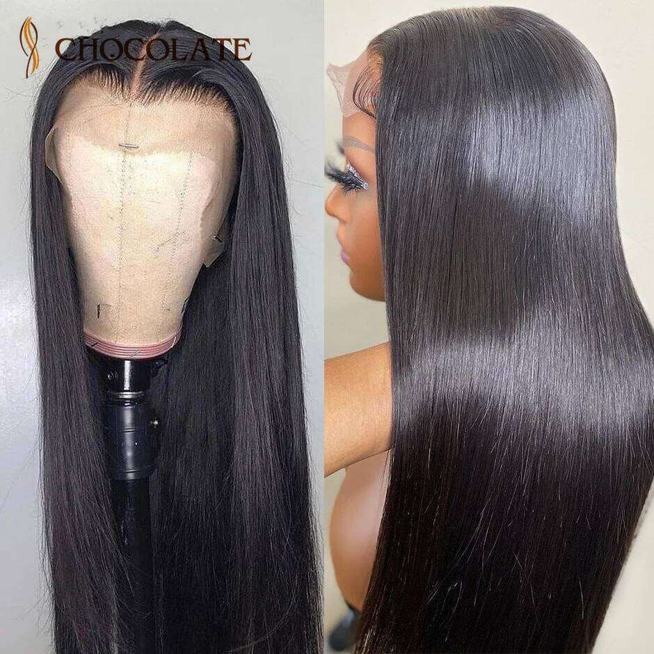 13X6 HD Frontal Wig Straight 4x4 Lace Closure 10A Brazilian Virgin Human Hair Wigs For Women 180 Density
